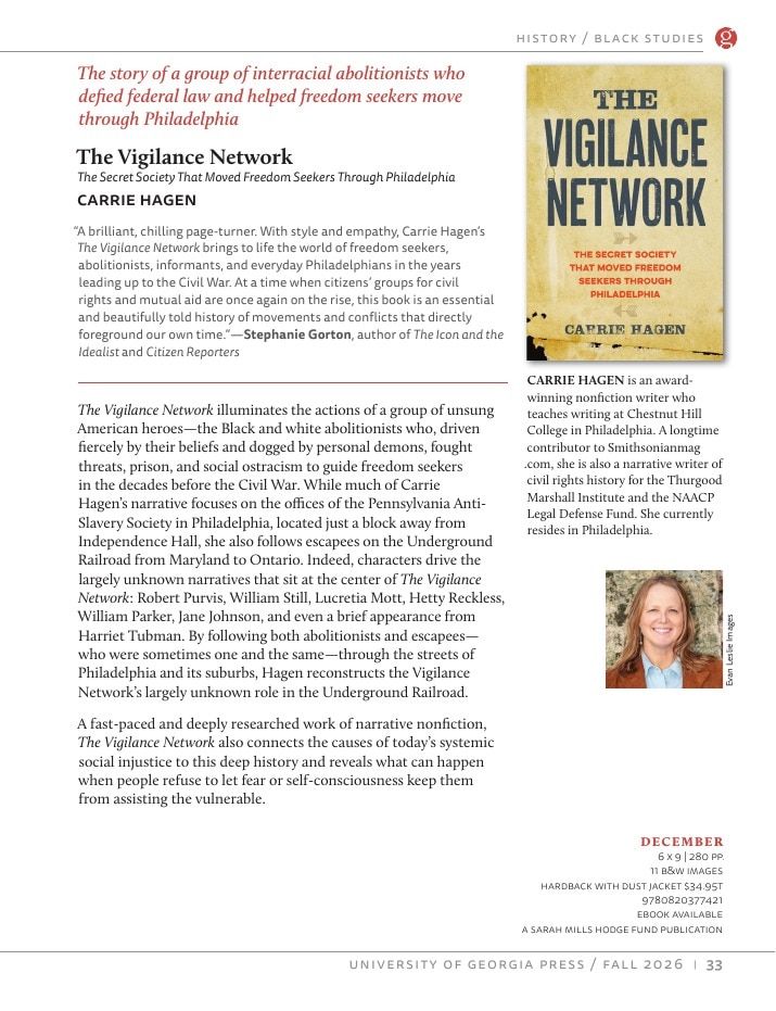 University of Georgia Press Fall 2026 Catalog Weekly Ad December 31, 2025 - December 31, 2026