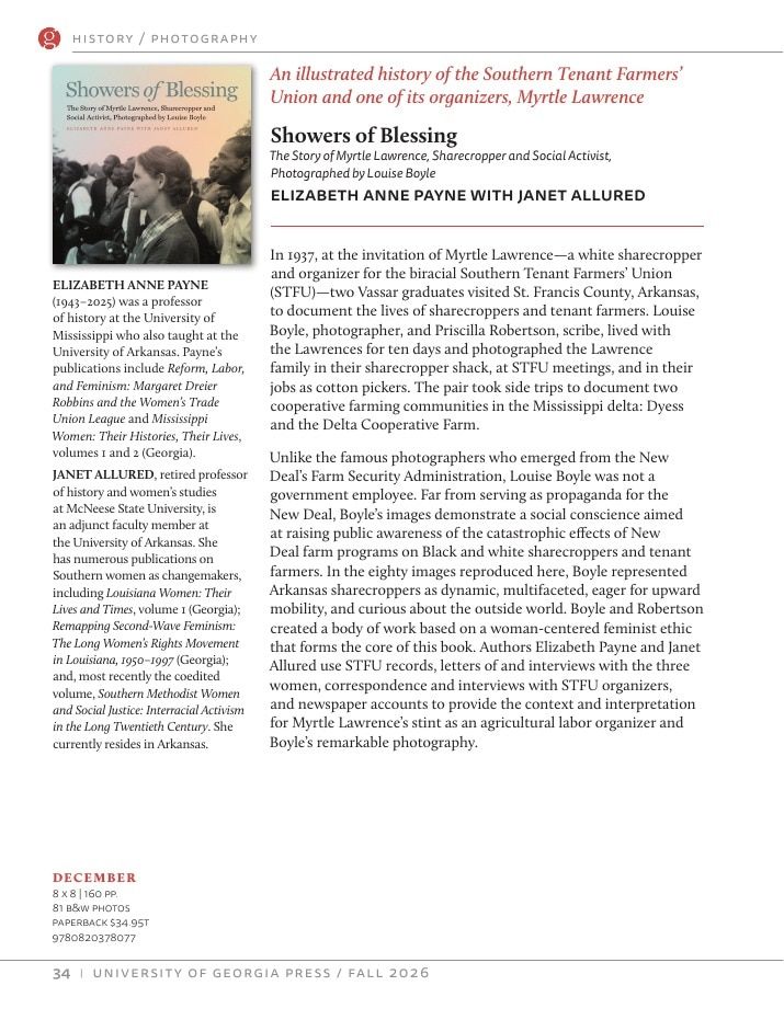 University of Georgia Press Fall 2026 Catalog Weekly Ad December 31, 2025 - December 31, 2026