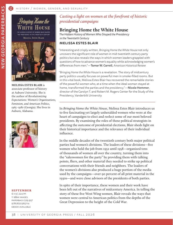 University of Georgia Press Fall 2026 Catalog Weekly Ad December 31, 2025 - December 31, 2026