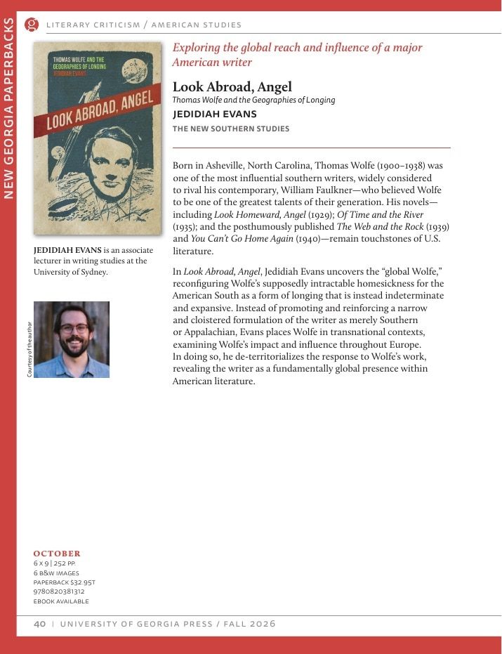 University of Georgia Press Fall 2026 Catalog Weekly Ad December 31, 2025 - December 31, 2026