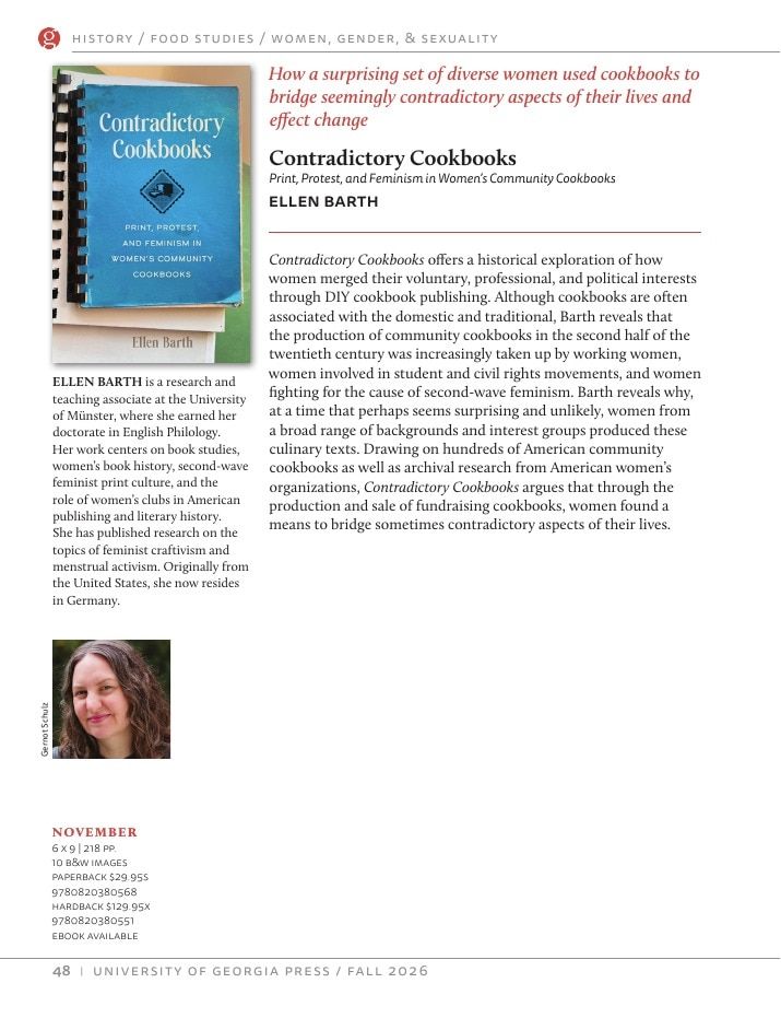 University of Georgia Press Fall 2026 Catalog Weekly Ad December 31, 2025 - December 31, 2026