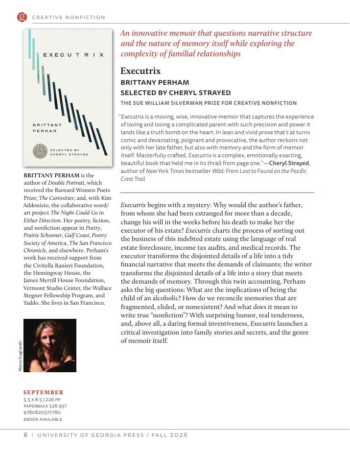 University of Georgia Press Fall 2026 Catalog Weekly Ad December 31, 2025 - December 31, 2026