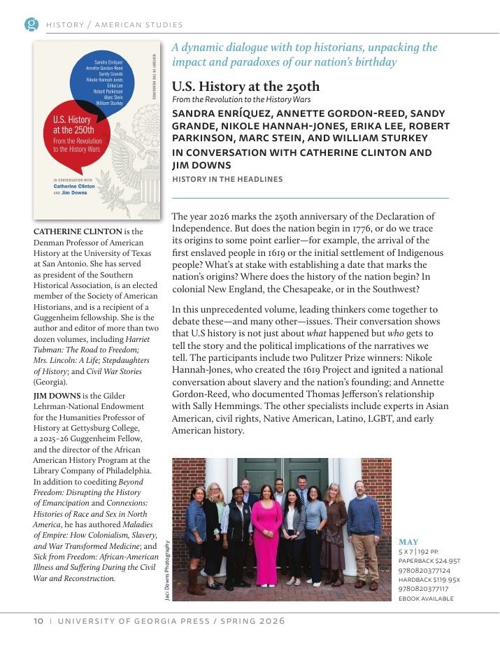 University of Georgia Press Spring 2026 Catalog Weekly Ad December 31, 2025 - December 31, 2026