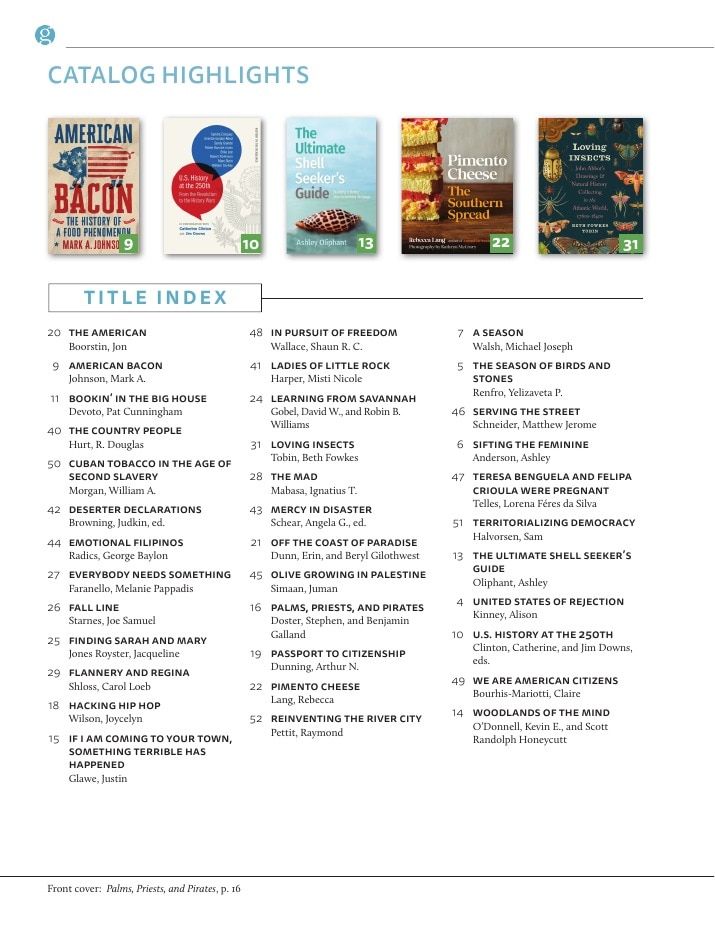 University of Georgia Press Spring 2026 Catalog Weekly Ad December 31, 2025 - December 31, 2026