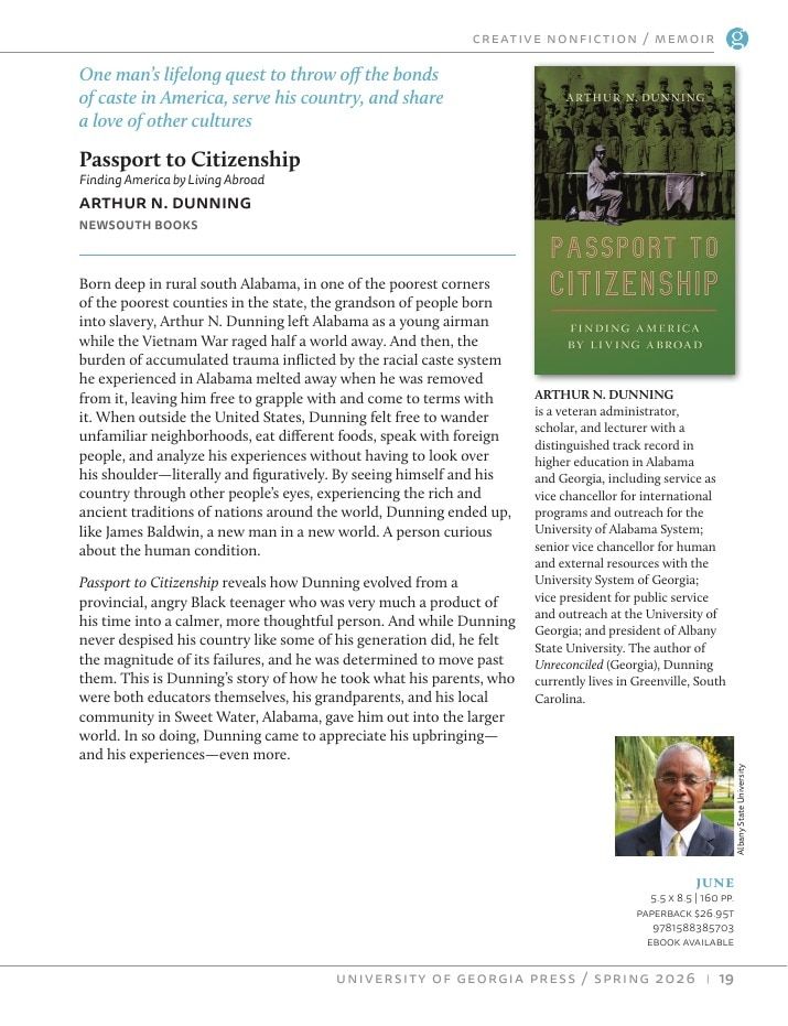 University of Georgia Press Spring 2026 Catalog Weekly Ad December 31, 2025 - December 31, 2026