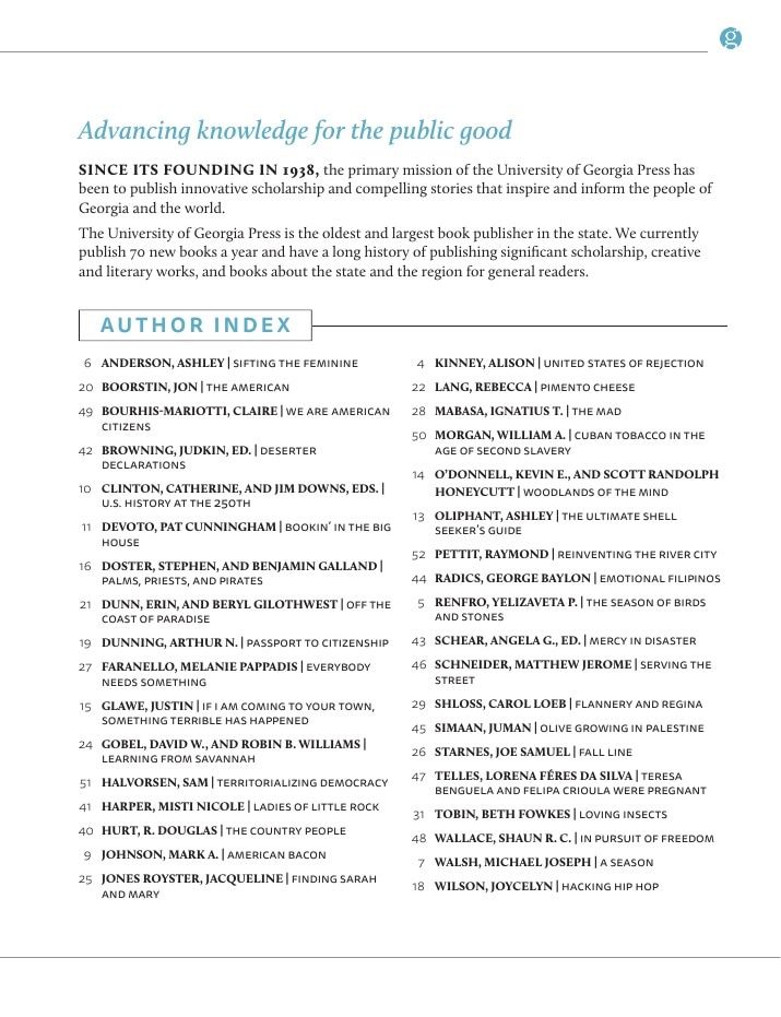University of Georgia Press Spring 2026 Catalog Weekly Ad December 31, 2025 - December 31, 2026