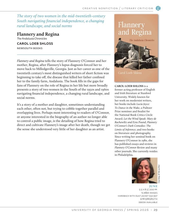 University of Georgia Press Spring 2026 Catalog Weekly Ad December 31, 2025 - December 31, 2026