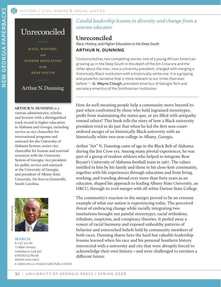 University of Georgia Press Spring 2026 Catalog Weekly Ad December 31, 2025 - December 31, 2026