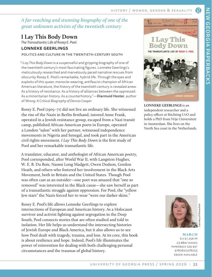 University of Georgia Press Spring 2026 Catalog Weekly Ad December 31, 2025 - December 31, 2026