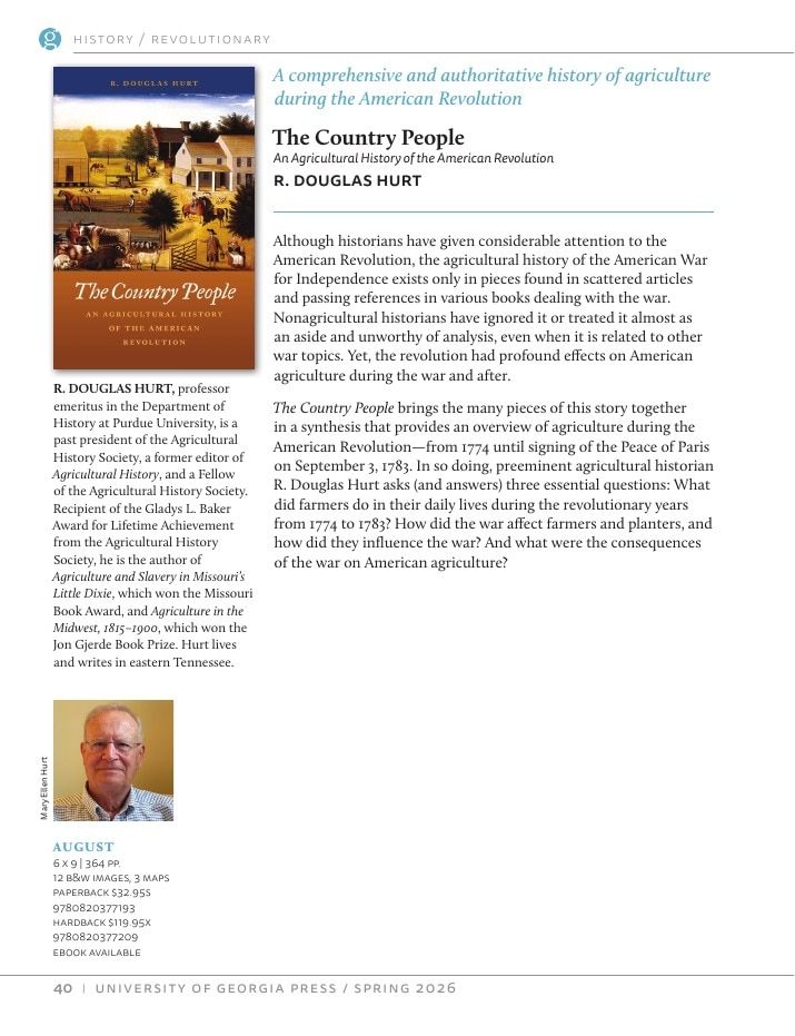 University of Georgia Press Spring 2026 Catalog Weekly Ad December 31, 2025 - December 31, 2026