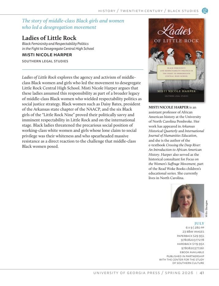 University of Georgia Press Spring 2026 Catalog Weekly Ad December 31, 2025 - December 31, 2026