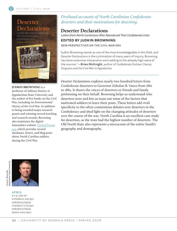 University of Georgia Press Spring 2026 Catalog Weekly Ad December 31, 2025 - December 31, 2026