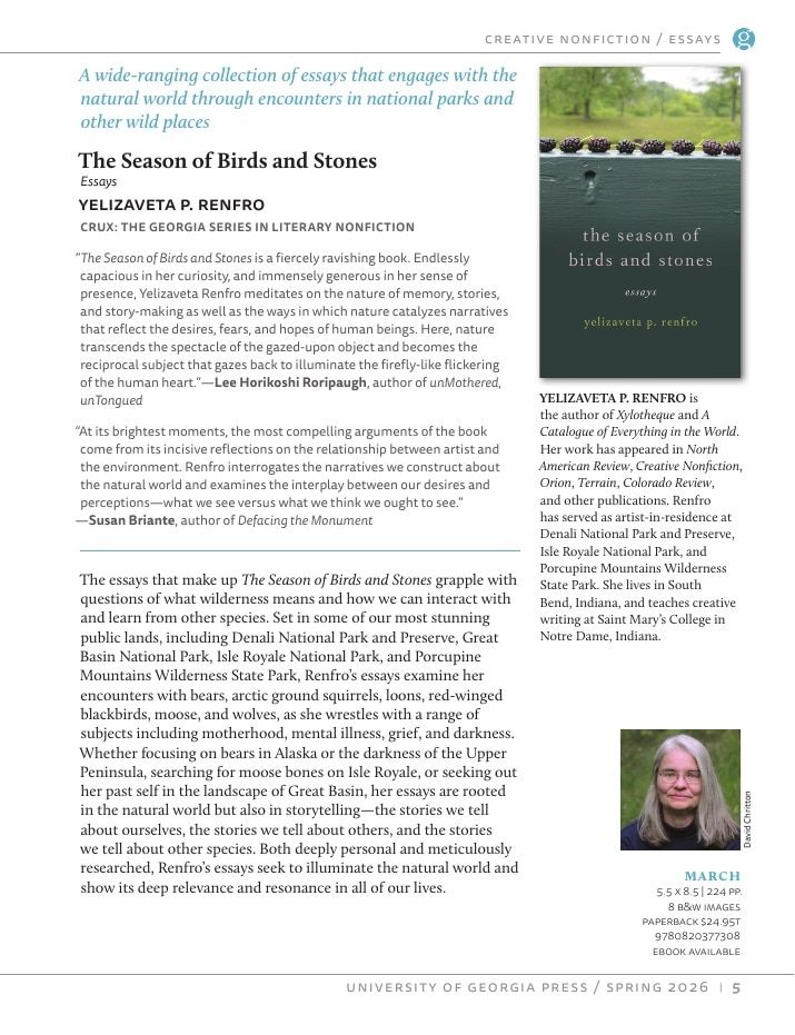 University of Georgia Press Spring 2026 Catalog Weekly Ad December 31, 2025 - December 31, 2026
