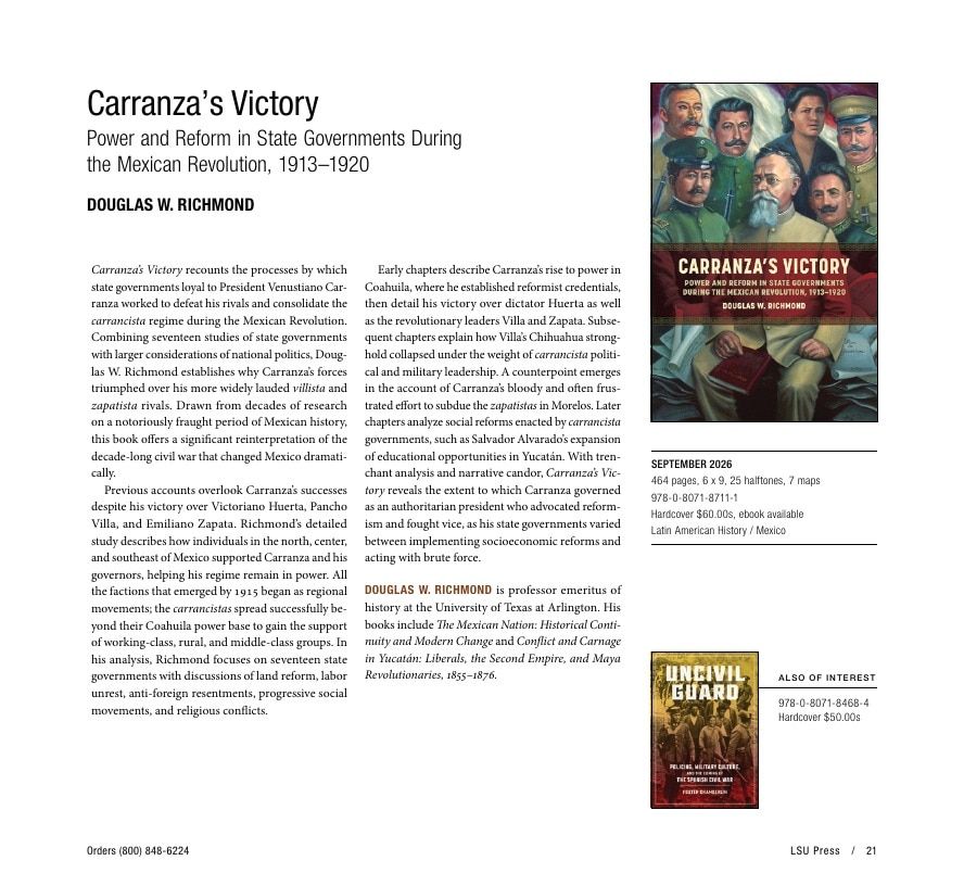 LSU Press Fall 2026 Catalog Weekly Ad December 31, 2025 - December 31, 2026