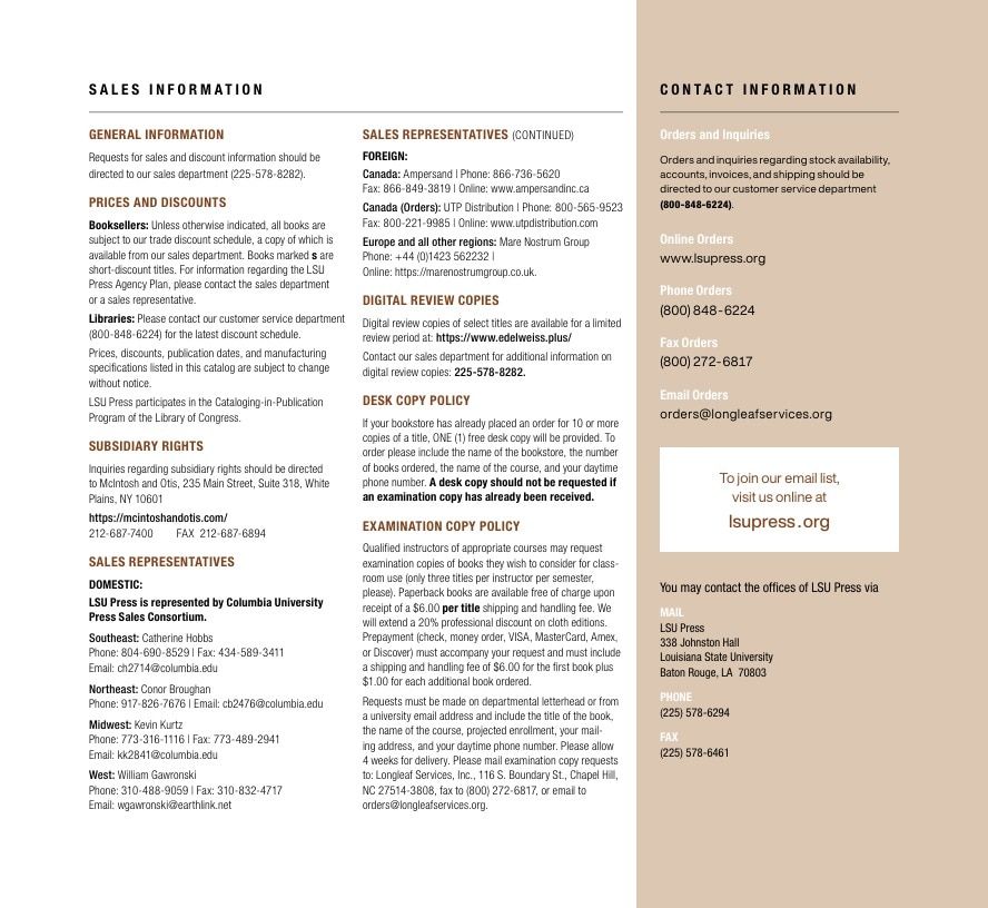 LSU Press Fall 2026 Catalog Weekly Ad December 31, 2025 - December 31, 2026