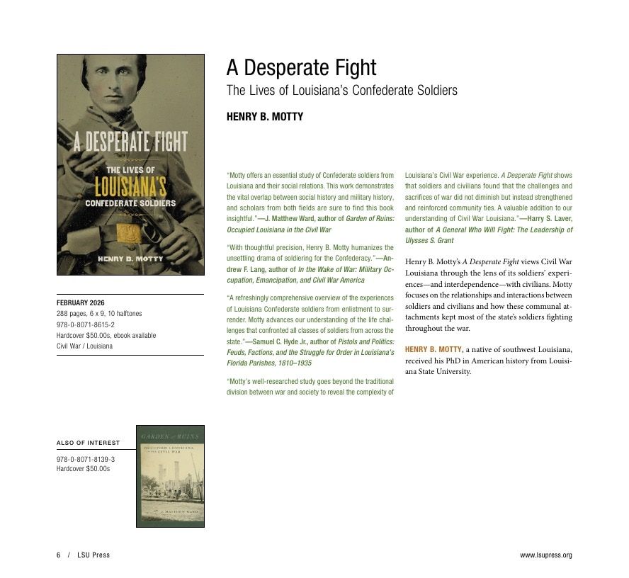 LSU Press Spring 2026 Catalog Weekly Ad December 31, 2025 - December 31, 2026
