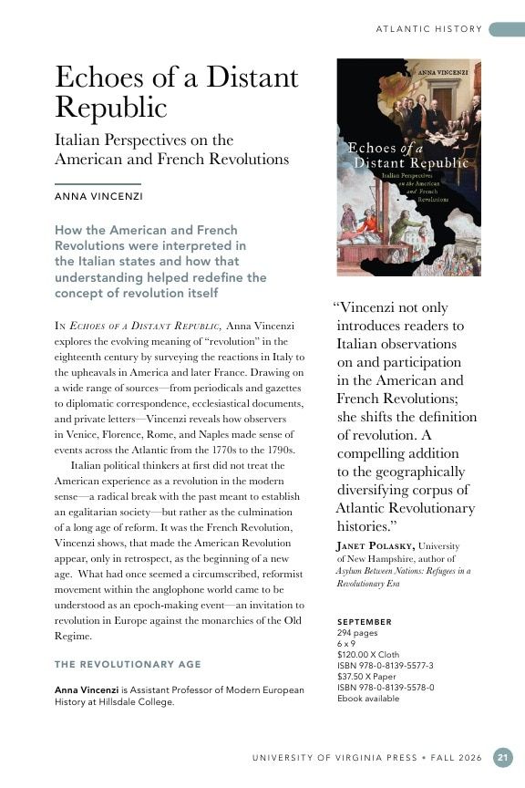 University of Virginia Press Fall 2026 Catalog Weekly Ad December 31, 2025 - December 31, 2026