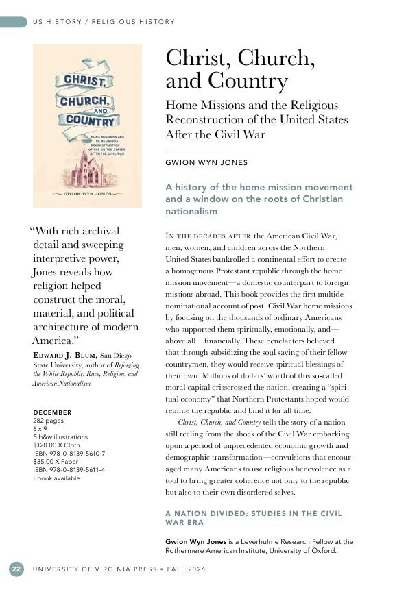 University of Virginia Press Fall 2026 Catalog Weekly Ad December 31, 2025 - December 31, 2026