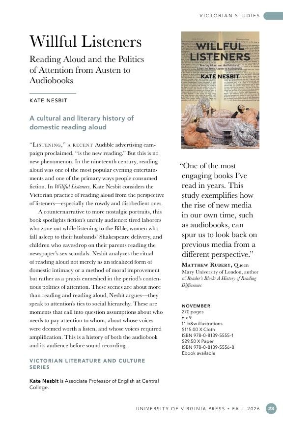 University of Virginia Press Fall 2026 Catalog Weekly Ad December 31, 2025 - December 31, 2026