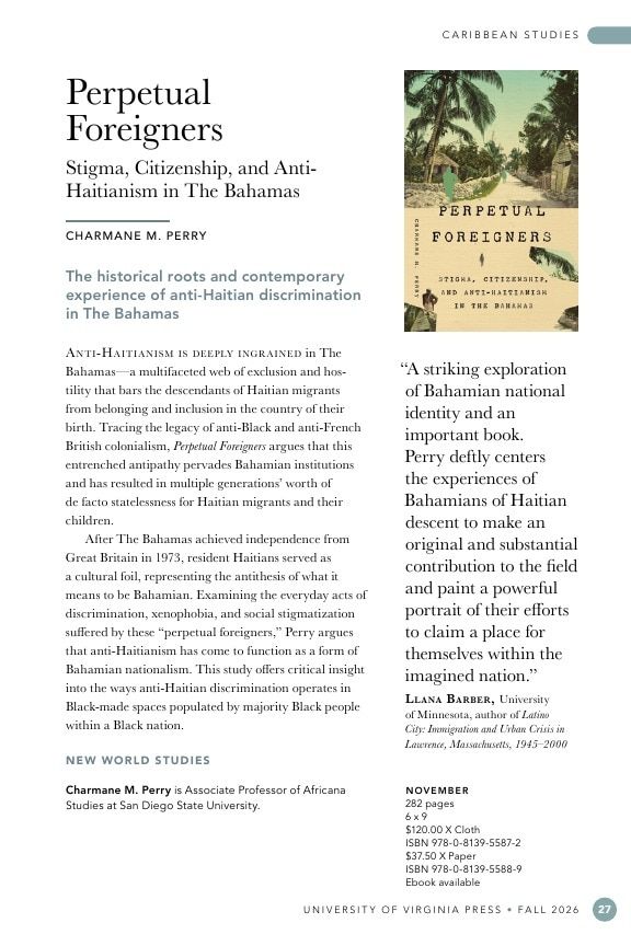 University of Virginia Press Fall 2026 Catalog Weekly Ad December 31, 2025 - December 31, 2026