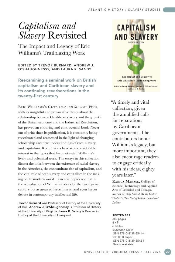 University of Virginia Press Fall 2026 Catalog Weekly Ad December 31, 2025 - December 31, 2026