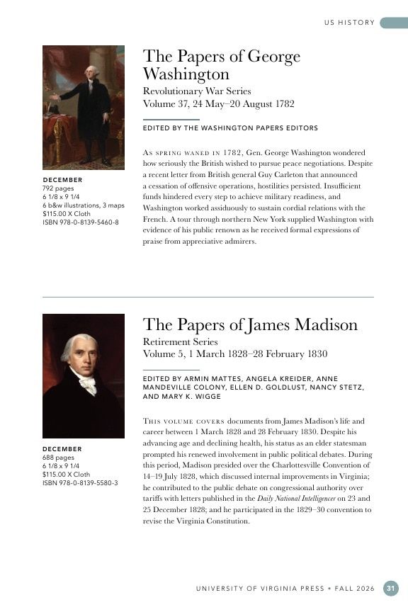 University of Virginia Press Fall 2026 Catalog Weekly Ad December 31, 2025 - December 31, 2026