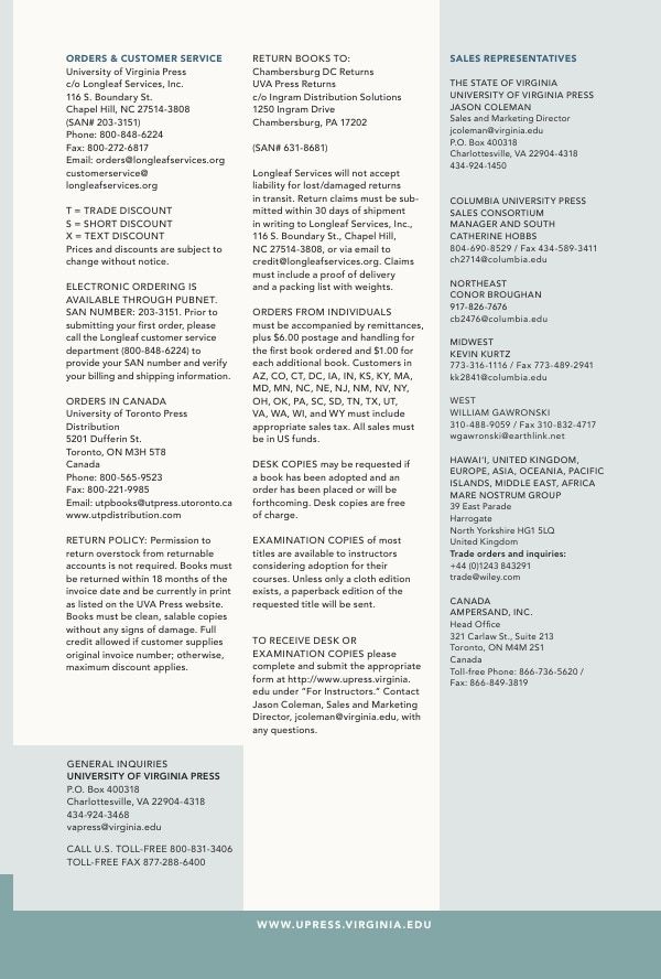University of Virginia Press Fall 2026 Catalog Weekly Ad December 31, 2025 - December 31, 2026