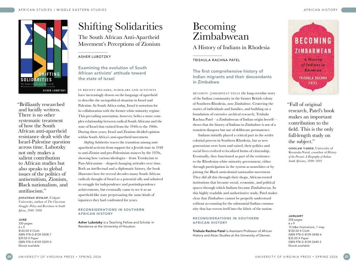 University of Virginia Press Spring 2026 Catalog Weekly Ad December 31, 2025 - December 31, 2026