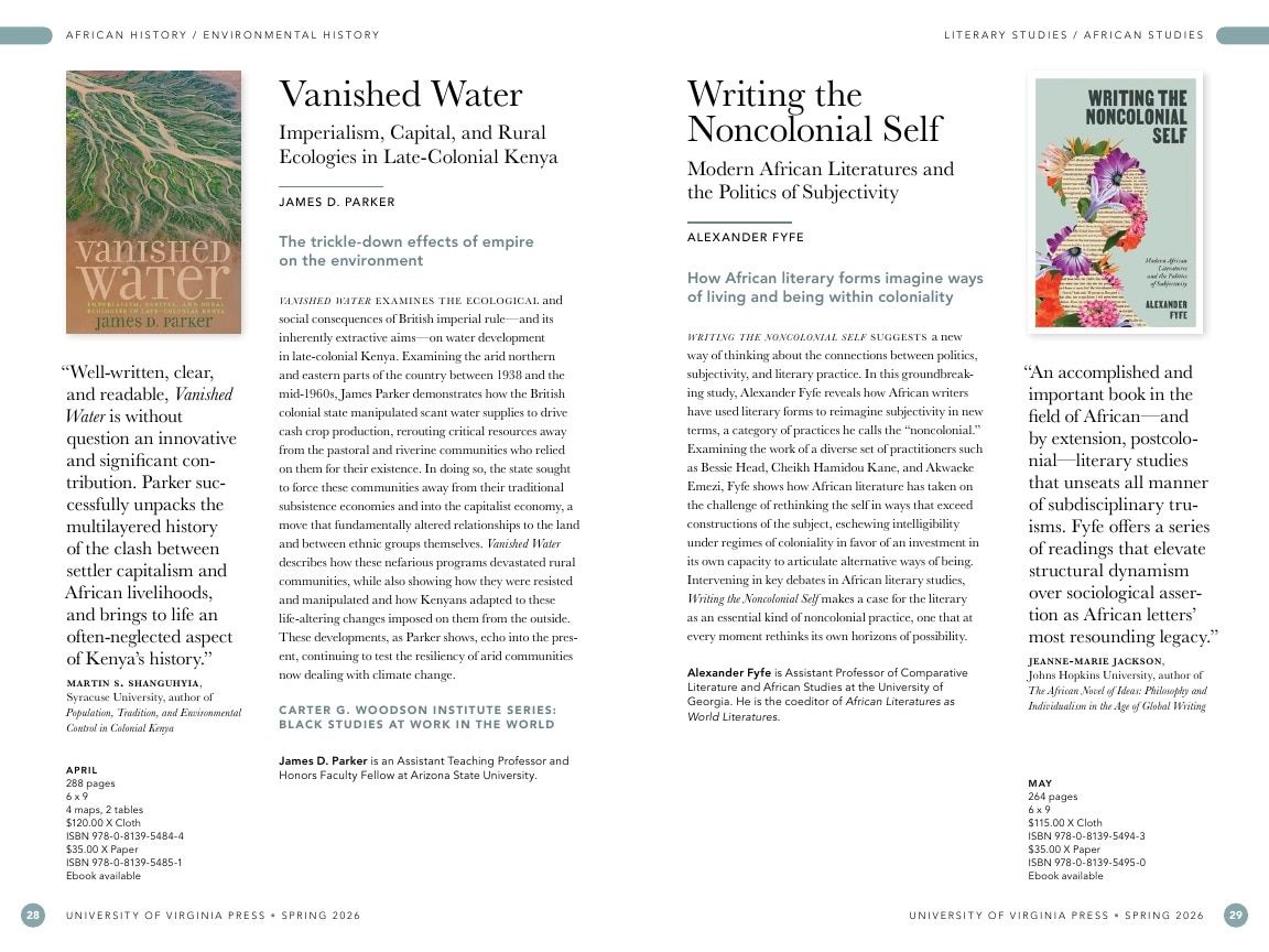 University of Virginia Press Spring 2026 Catalog Weekly Ad December 31, 2025 - December 31, 2026