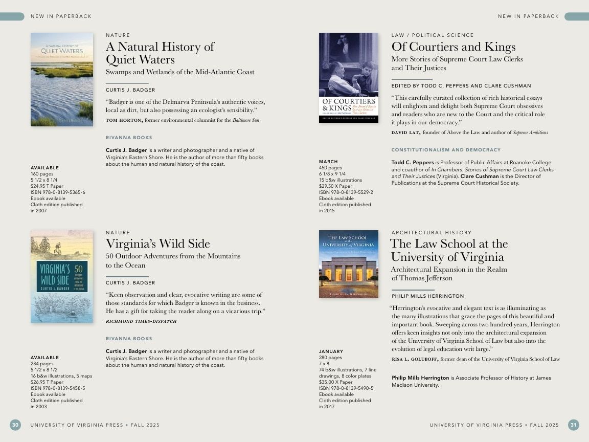 University of Virginia Press Spring 2026 Catalog Weekly Ad December 31, 2025 - December 31, 2026