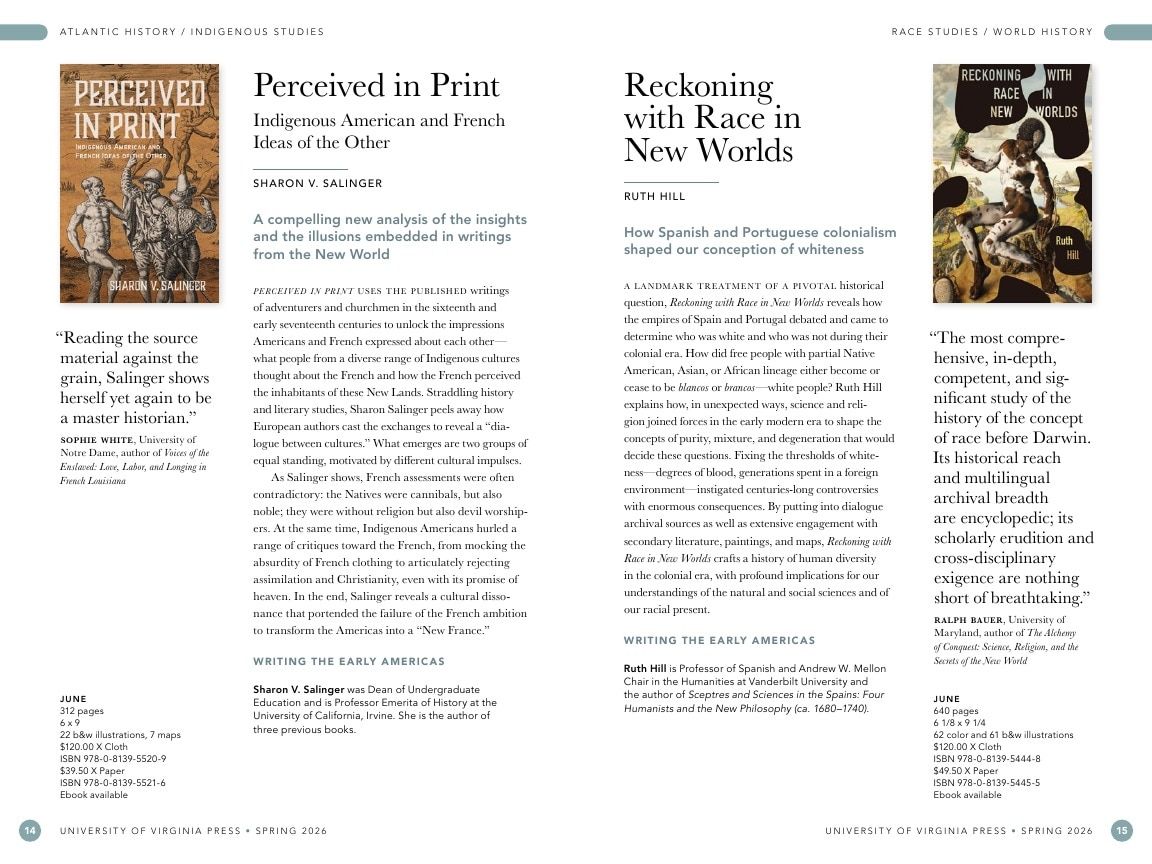 University of Virginia Press Spring 2026 Catalog Weekly Ad December 31, 2025 - December 31, 2026