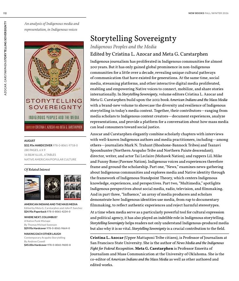 University of Oklahoma Press Fall 2026 Catalog Weekly Ad December 31, 2025 - December 31, 2026