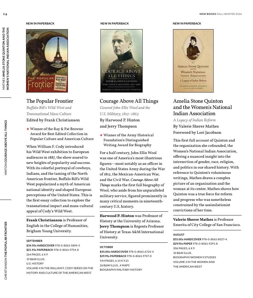 University of Oklahoma Press Fall 2026 Catalog Weekly Ad December 31, 2025 - December 31, 2026