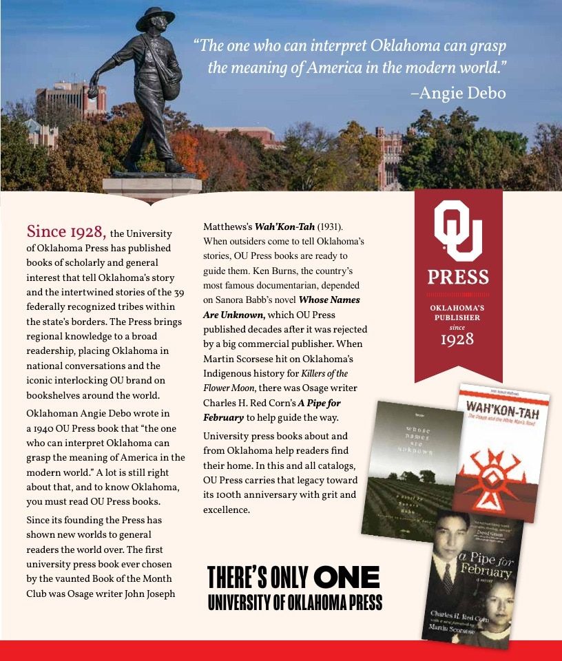 University of Oklahoma Press Fall 2026 Catalog Weekly Ad December 31, 2025 - December 31, 2026