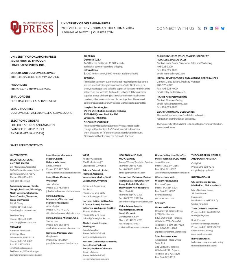 University of Oklahoma Press Fall 2026 Catalog Weekly Ad December 31, 2025 - December 31, 2026
