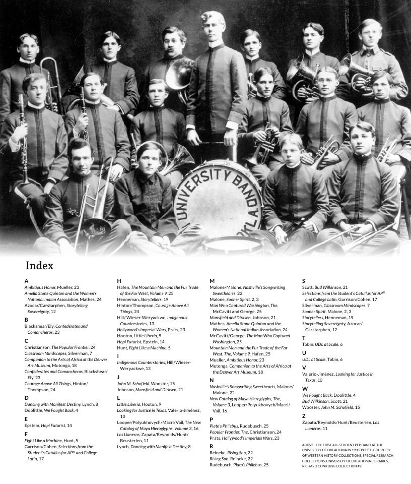 University of Oklahoma Press Fall 2026 Catalog Weekly Ad December 31, 2025 - December 31, 2026