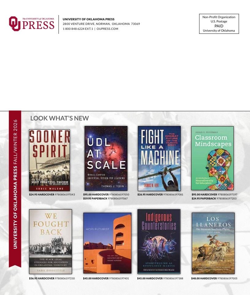 University of Oklahoma Press Fall 2026 Catalog Weekly Ad December 31, 2025 - December 31, 2026
