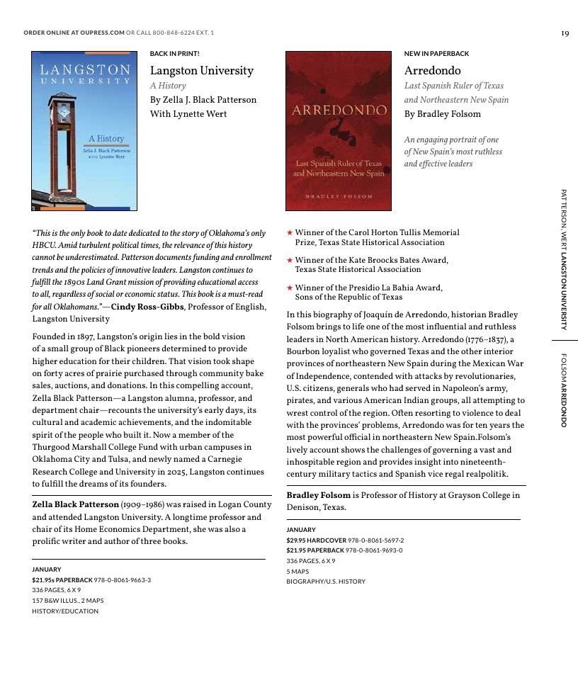 University of Oklahoma Press Spring 2026 Catalog Weekly Ad December 31, 2025 - December 31, 2026