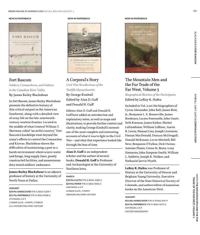University of Oklahoma Press Spring 2026 Catalog Weekly Ad December 31, 2025 - December 31, 2026