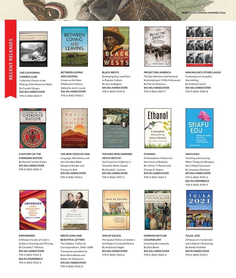 University of Oklahoma Press Spring 2026 Catalog Weekly Ad December 31, 2025 - December 31, 2026