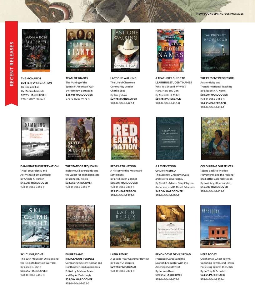 University of Oklahoma Press Spring 2026 Catalog Weekly Ad December 31, 2025 - December 31, 2026