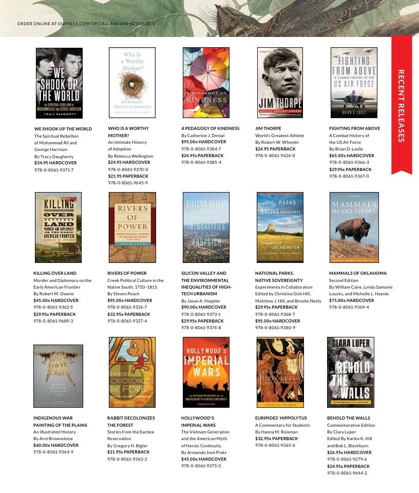 University of Oklahoma Press Spring 2026 Catalog Weekly Ad December 31, 2025 - December 31, 2026