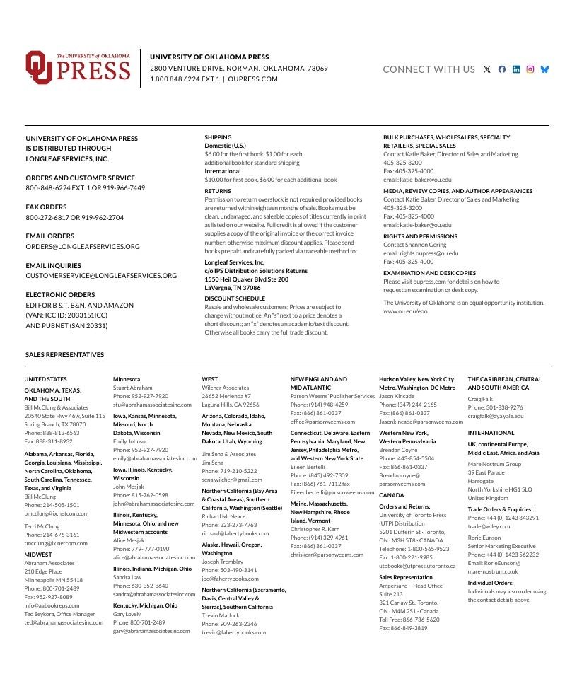 University of Oklahoma Press Spring 2026 Catalog Weekly Ad December 31, 2025 - December 31, 2026