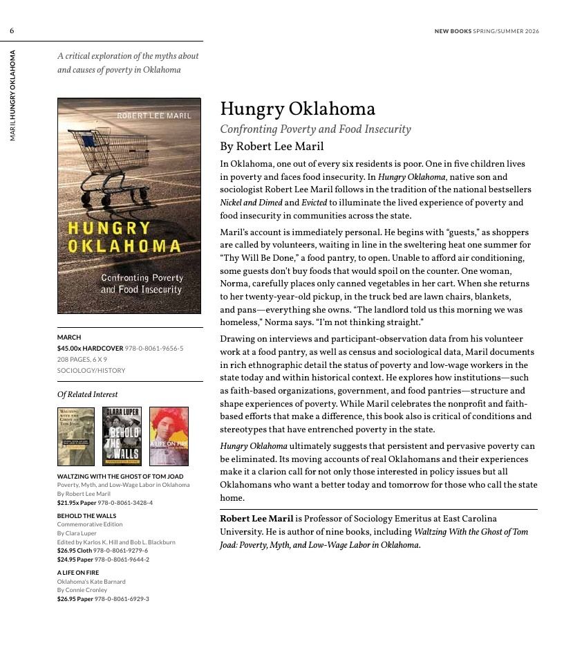 University of Oklahoma Press Spring 2026 Catalog Weekly Ad December 31, 2025 - December 31, 2026