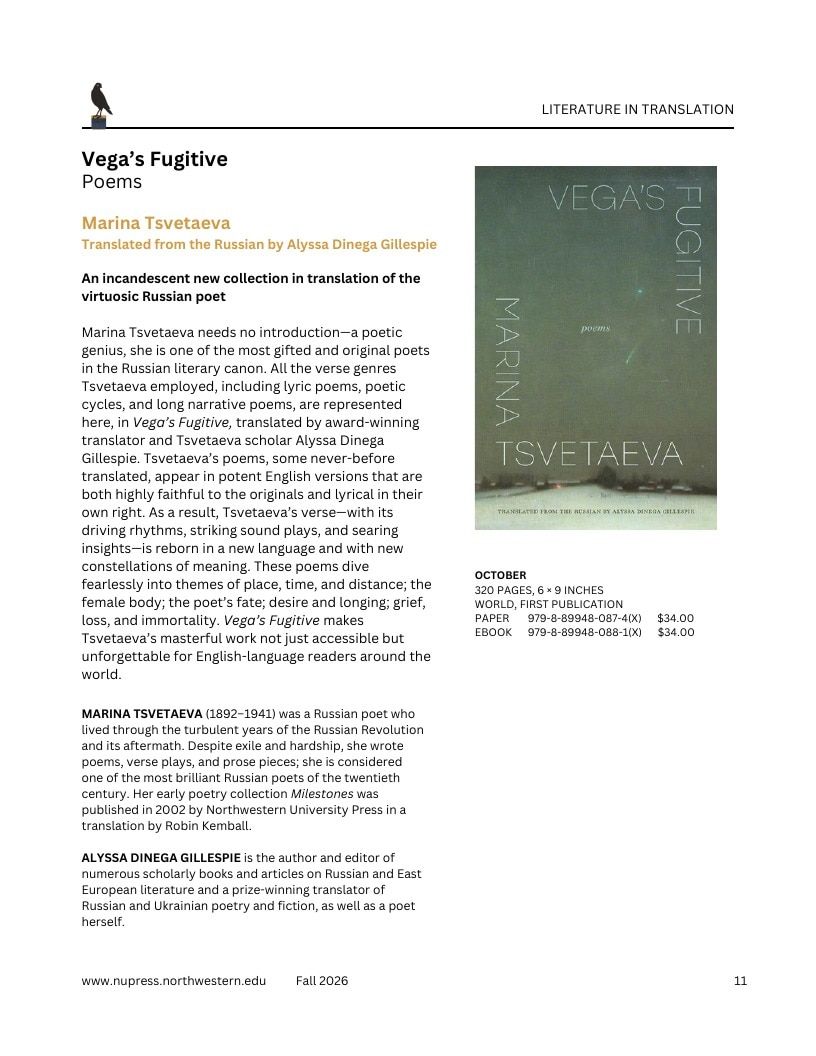 Northwestern University Press Fall 2026 Catalog Weekly Ad December 31, 2025 - December 31, 2026