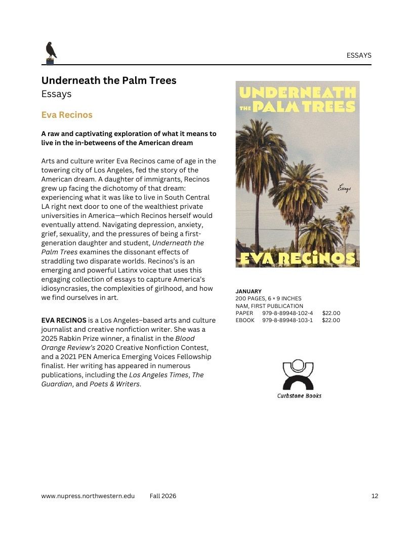 Northwestern University Press Fall 2026 Catalog Weekly Ad December 31, 2025 - December 31, 2026
