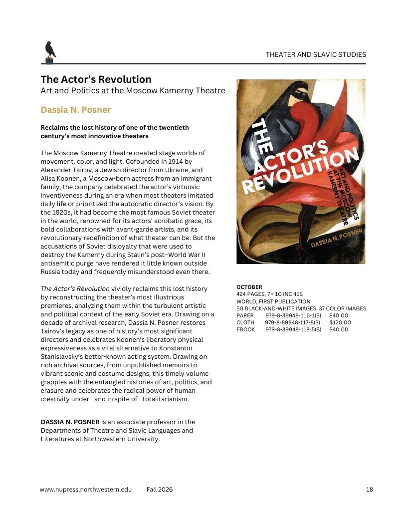 Northwestern University Press Fall 2026 Catalog Weekly Ad December 31, 2025 - December 31, 2026