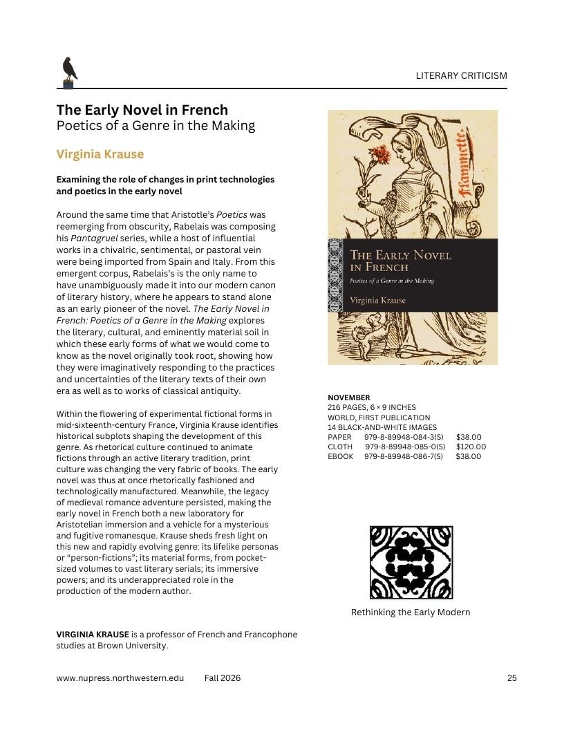 Northwestern University Press Fall 2026 Catalog Weekly Ad December 31, 2025 - December 31, 2026
