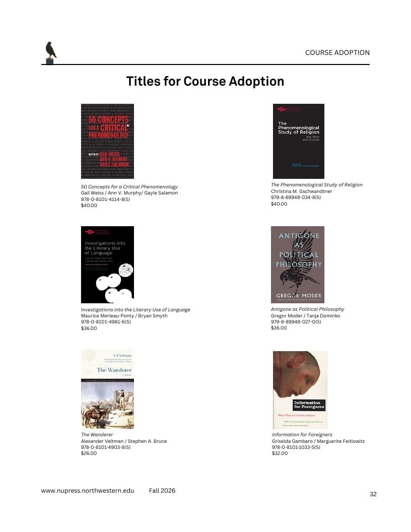 Northwestern University Press Fall 2026 Catalog Weekly Ad December 31, 2025 - December 31, 2026
