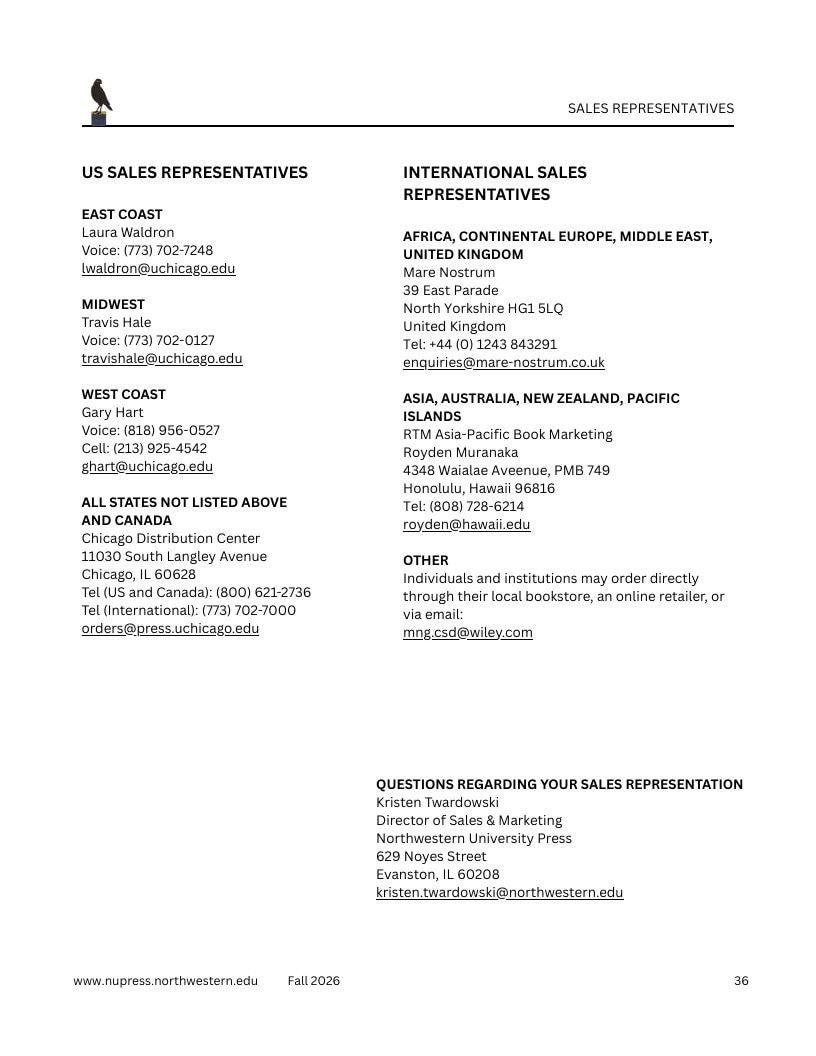 Northwestern University Press Fall 2026 Catalog Weekly Ad December 31, 2025 - December 31, 2026